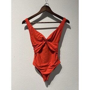 J Crew Twist-Front One-Piece Swimsuit Red/Orange Size 0 Bright Beach‎ Resortwear